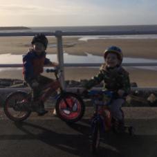aberavon beach on their bikes